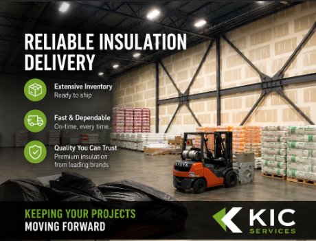 KIC Services warehouse with insulation stock
